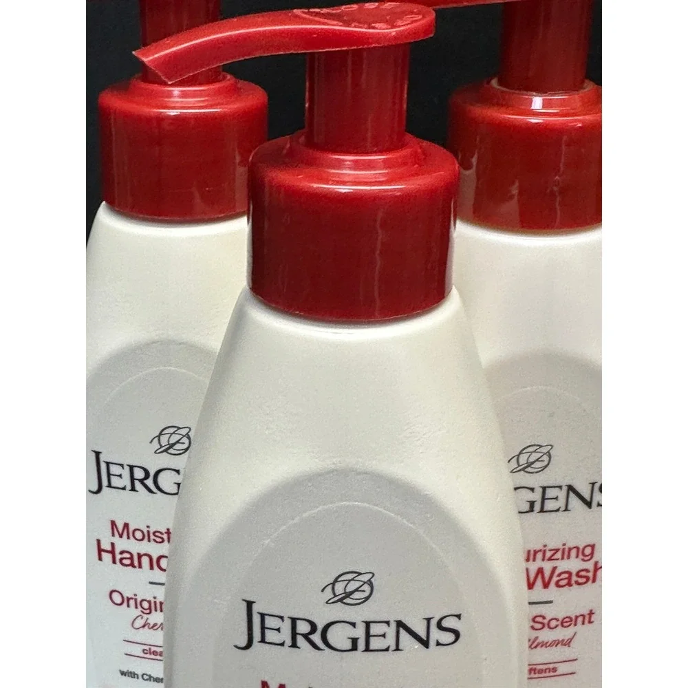 3 Pack Jergens Original Cherry Almond Moisturizing Hand Wash Soap Pump 8.45 oz